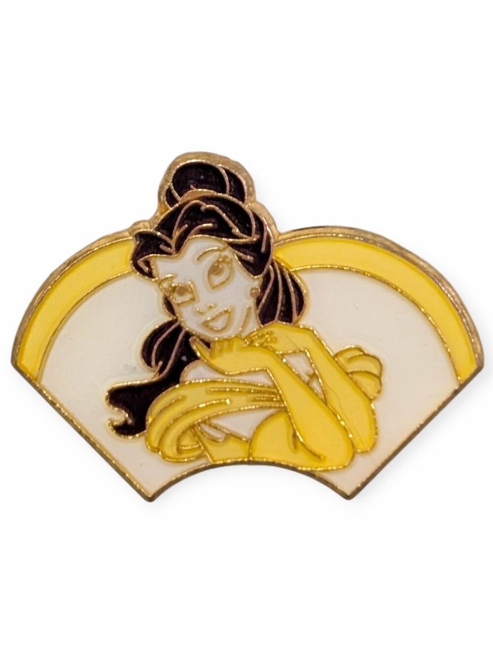Disney Princess Belle Beauty and the Beast Fan Enamel Pin Disneybound Yellow